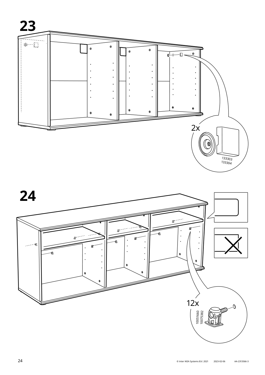 Assembly instructions for IKEA Skruvby tv unit black blue | Page 24 - IKEA SKRUVBY TV storage combination 894.946.06