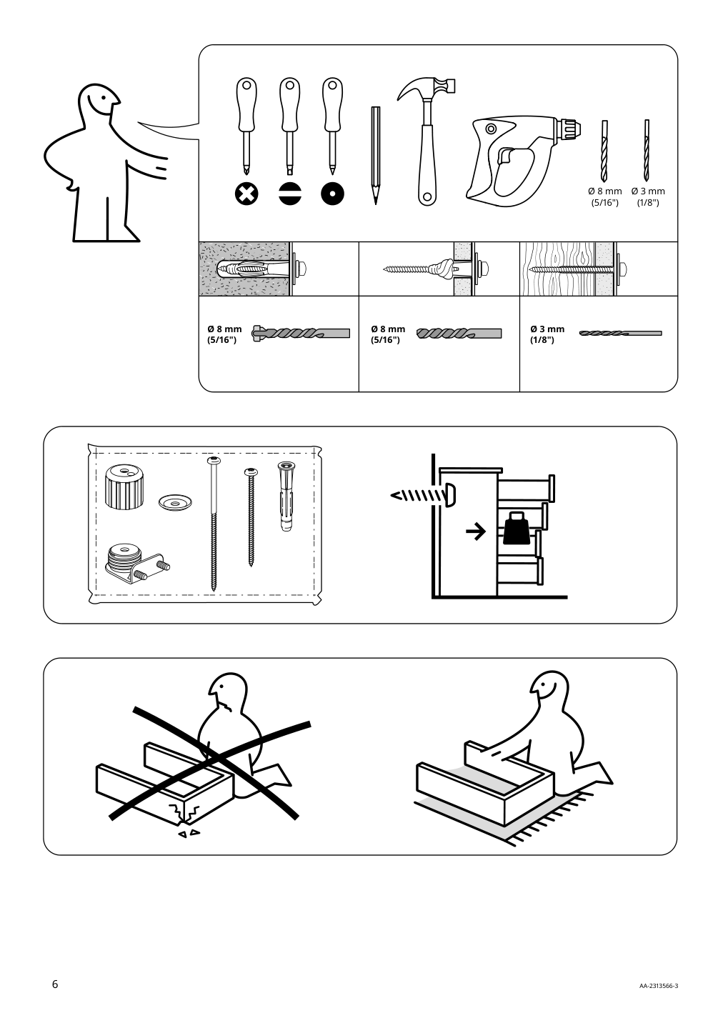 Assembly instructions for IKEA Skruvby tv unit black blue | Page 6 - IKEA SKRUVBY TV storage combination 894.946.06