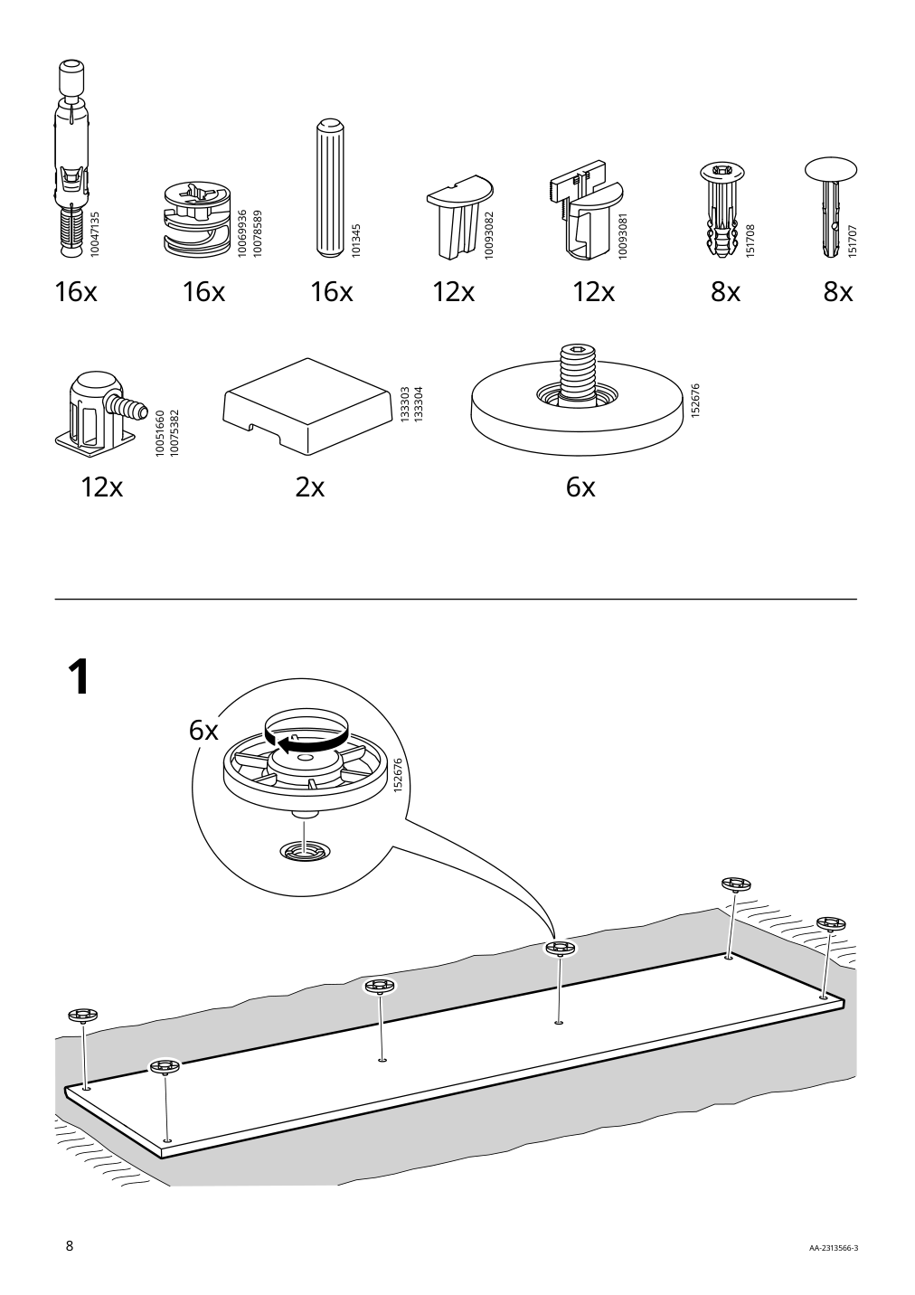 Assembly instructions for IKEA Skruvby tv unit black blue | Page 8 - IKEA SKRUVBY TV storage combination 894.946.06