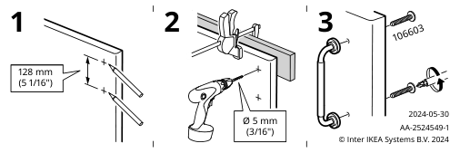 Assembly instructions for IKEA Skruvshult handle anthracite | Page 2 - IKEA ENHET laundry 494.771.47