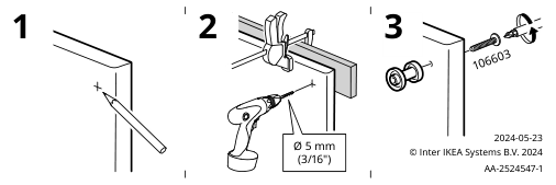 Assembly instructions for IKEA Skruvshult knob anthracite | Page 2 - IKEA ENHET laundry 494.771.47