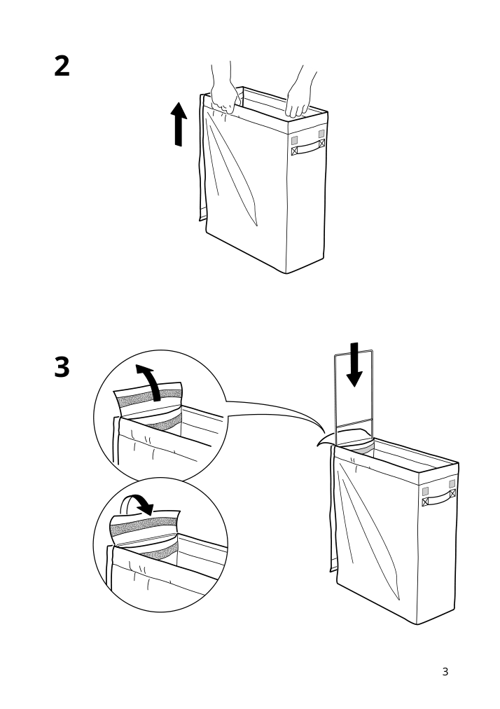 Assembly instructions for IKEA Skubb laundry bag with stand white | Page 3 - IKEA SKUBB laundry bag with stand 902.240.48