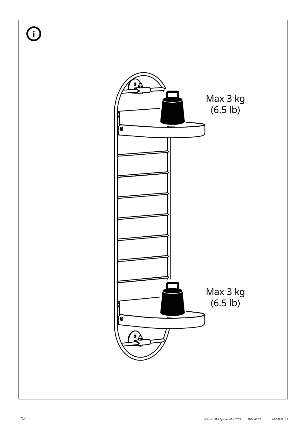 Assembly instructions for IKEA Skuggroena wall mounted plant stand dark green | Page 12 - IKEA SKUGGRÖNA wall-mounted plant stand 605.620.16