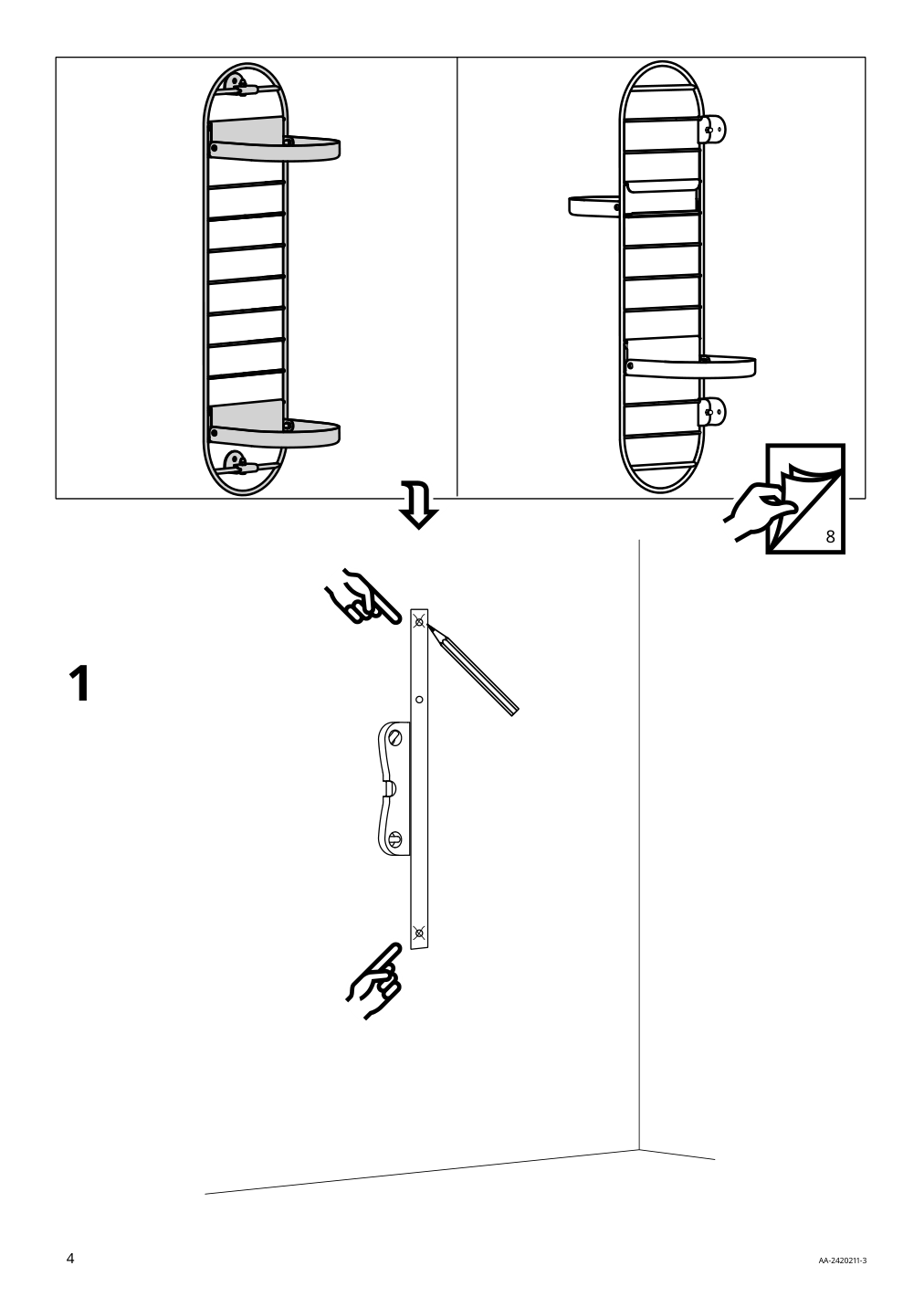 Assembly instructions for IKEA Skuggroena wall mounted plant stand dark green | Page 4 - IKEA SKUGGRÖNA wall-mounted plant stand 605.620.16
