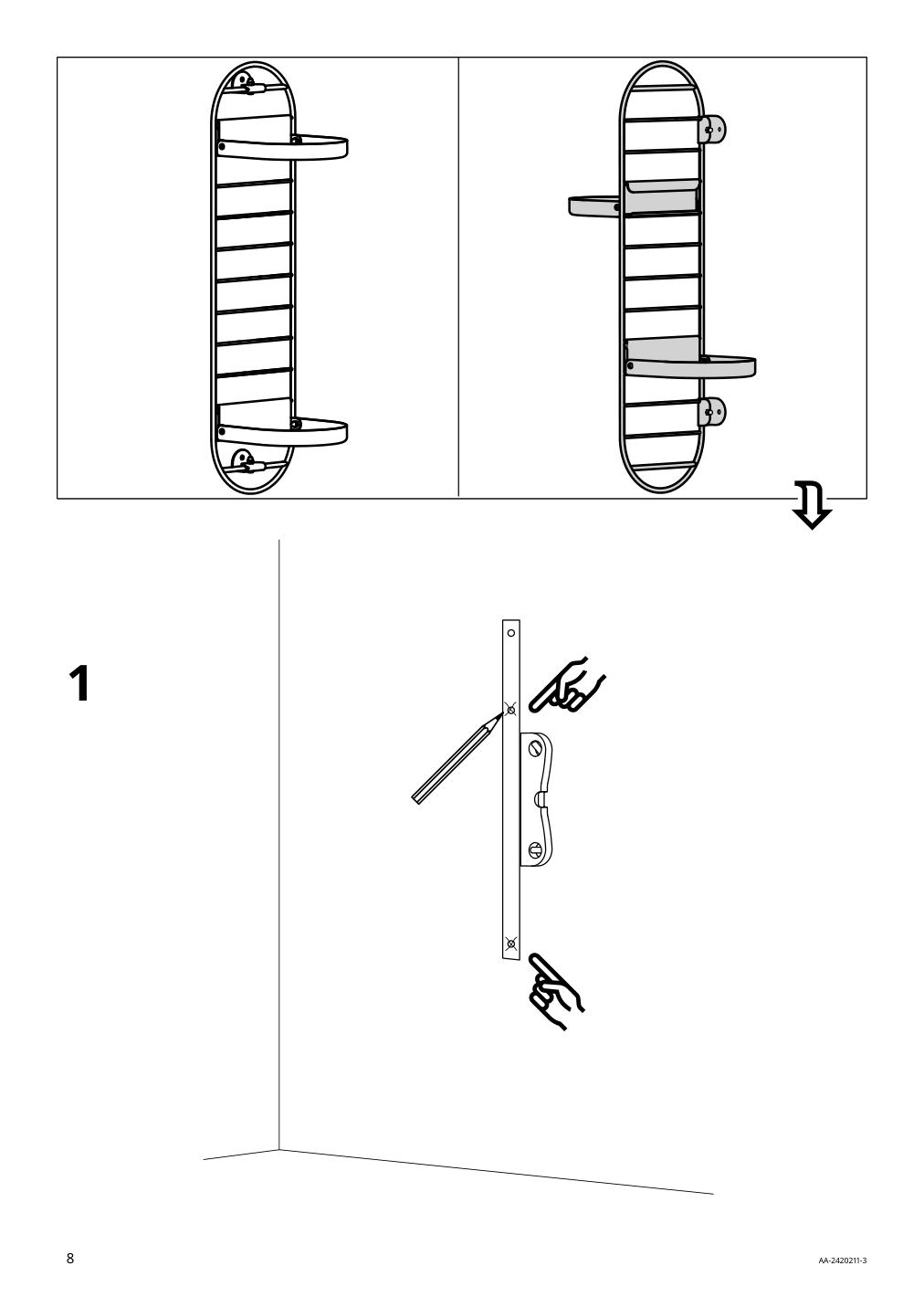 Assembly instructions for IKEA Skuggroena wall mounted plant stand dark green | Page 8 - IKEA SKUGGRÖNA wall-mounted plant stand 605.620.16