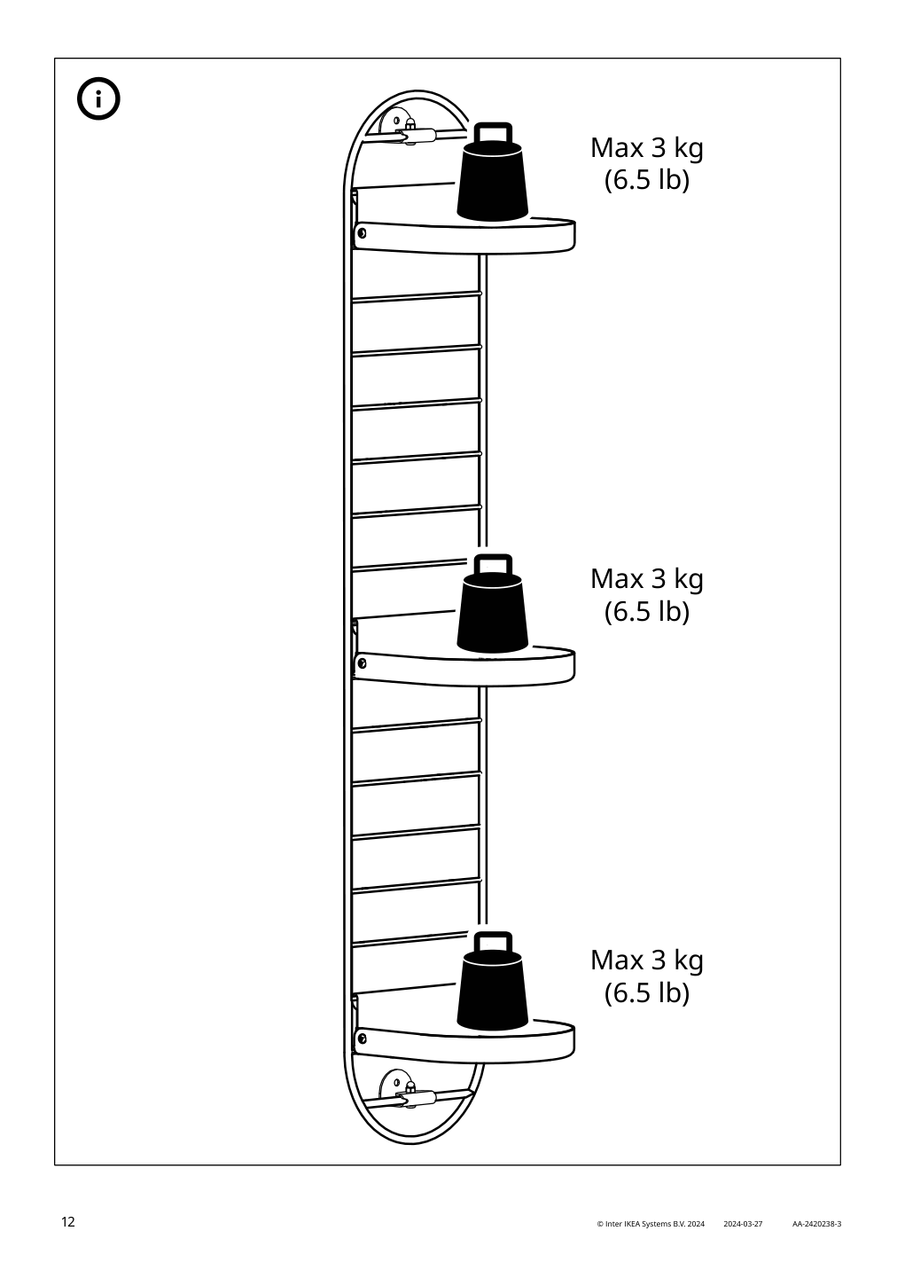 Assembly instructions for IKEA Skuggroena wall mounted plant stand dark green | Page 12 - IKEA SKUGGRÖNA wall-mounted plant stand 005.620.19