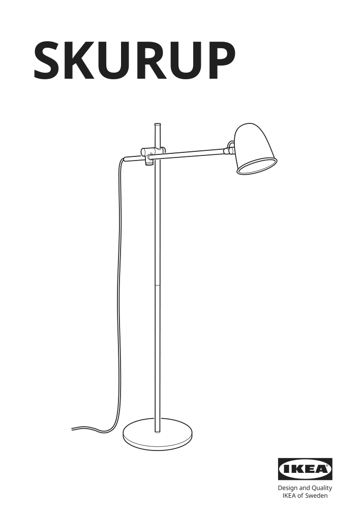 Assembly instructions for IKEA Skurup floor reading lamp black | Page 1 - IKEA SKURUP floor/reading lamp 204.711.17