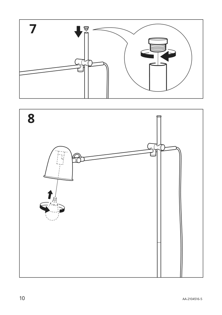 Assembly instructions for IKEA Skurup floor reading lamp black | Page 10 - IKEA SKURUP floor/reading lamp 204.711.17