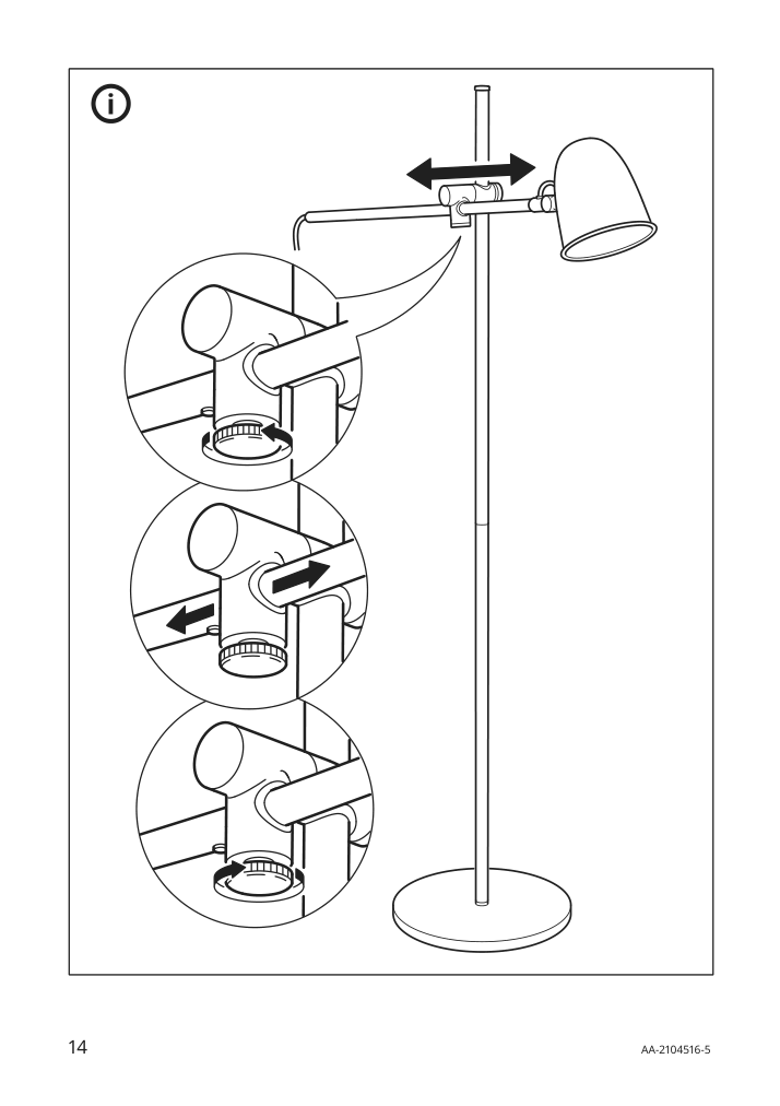 Assembly instructions for IKEA Skurup floor reading lamp black | Page 14 - IKEA SKURUP floor/reading lamp 204.711.17