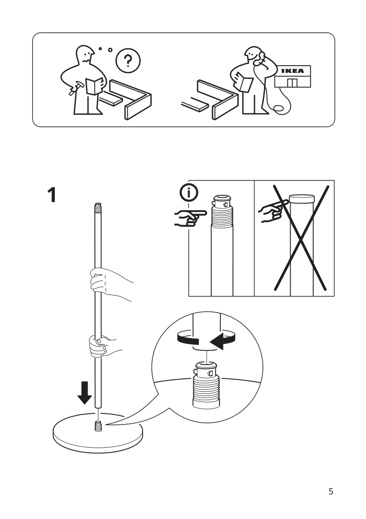 Assembly instructions for IKEA Skurup floor reading lamp black | Page 5 - IKEA SKURUP floor/reading lamp 204.711.17