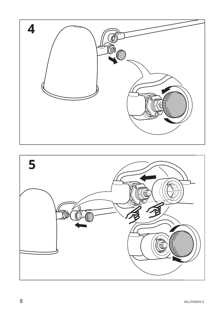 Assembly instructions for IKEA Skurup floor reading lamp black | Page 8 - IKEA SKURUP floor/reading lamp 204.711.17