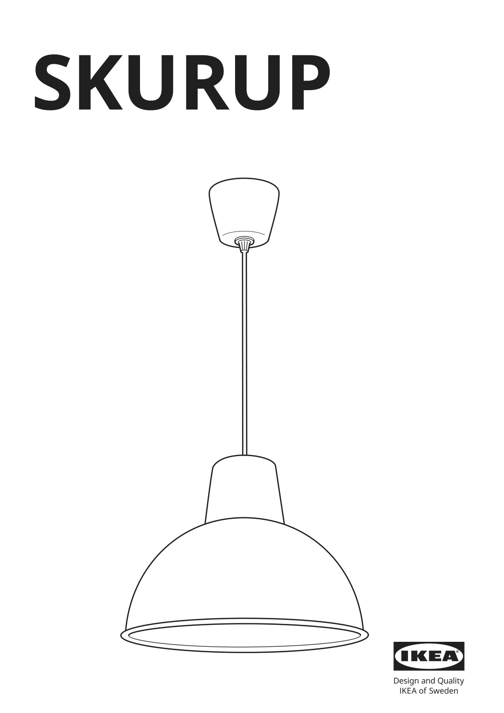 Assembly instructions for IKEA Skurup pendant lamp turquoise | Page 1 - IKEA SKURUP pendant lamp 205.081.06