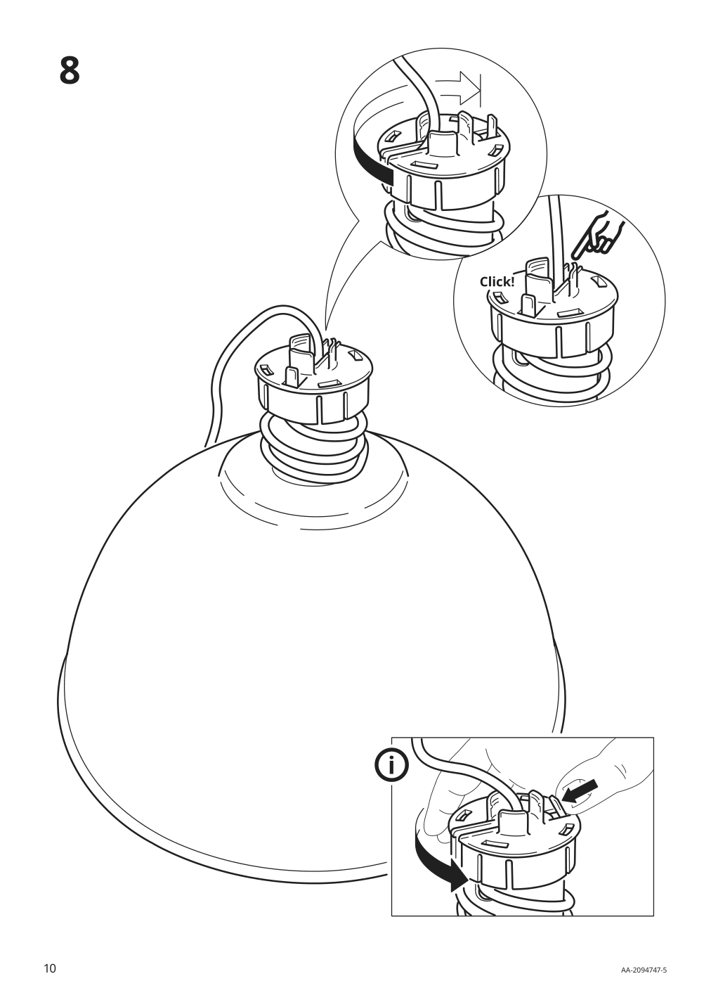 Assembly instructions for IKEA Skurup pendant lamp turquoise | Page 10 - IKEA SKURUP pendant lamp 205.081.06