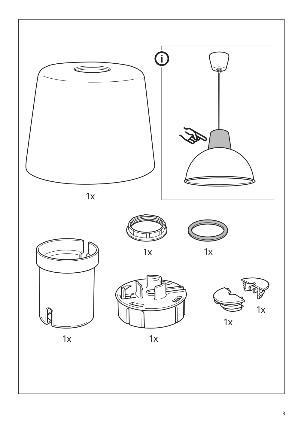 Assembly instructions for IKEA Skurup pendant lamp turquoise | Page 3 - IKEA SKURUP pendant lamp 205.081.06