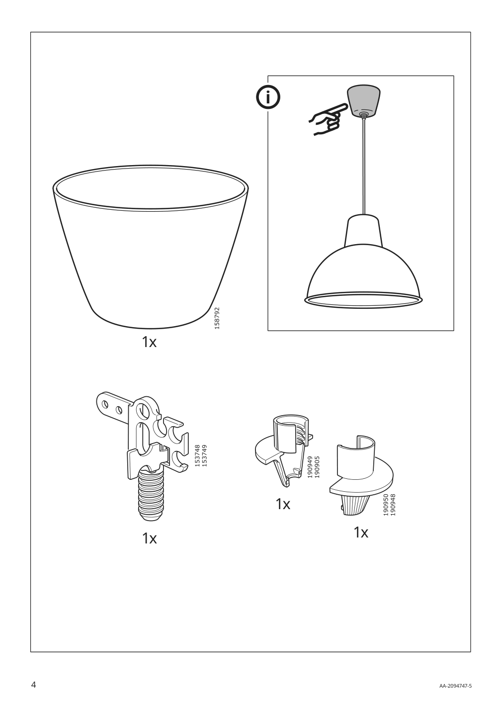 Assembly instructions for IKEA Skurup pendant lamp turquoise | Page 4 - IKEA SKURUP pendant lamp 205.081.06