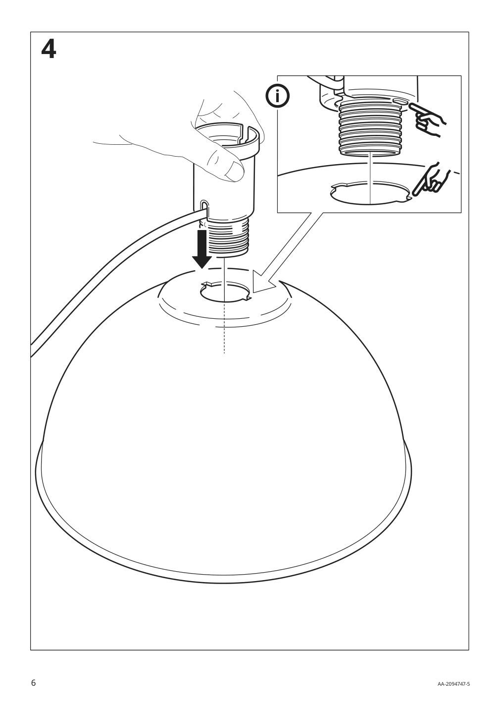 Assembly instructions for IKEA Skurup pendant lamp turquoise | Page 6 - IKEA SKURUP pendant lamp 205.081.06