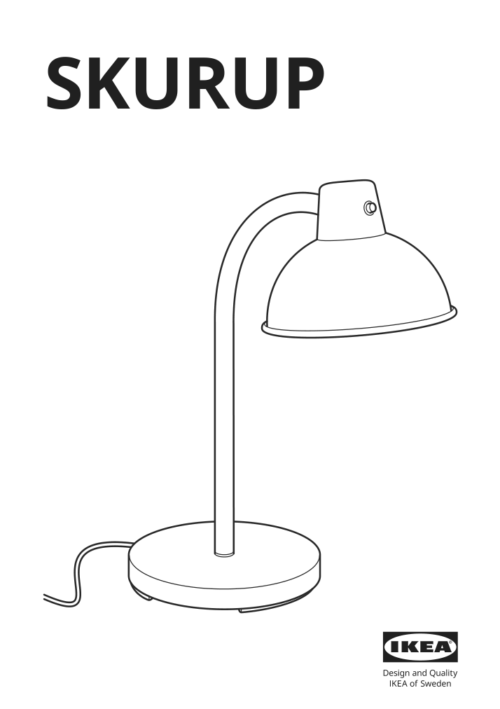 Assembly instructions for IKEA Skurup work lamp black | Page 1 - IKEA SKURUP work lamp 805.167.78