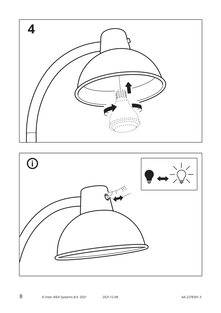 Assembly instructions for IKEA Skurup work lamp black | Page 8 - IKEA SKURUP work lamp 805.167.78