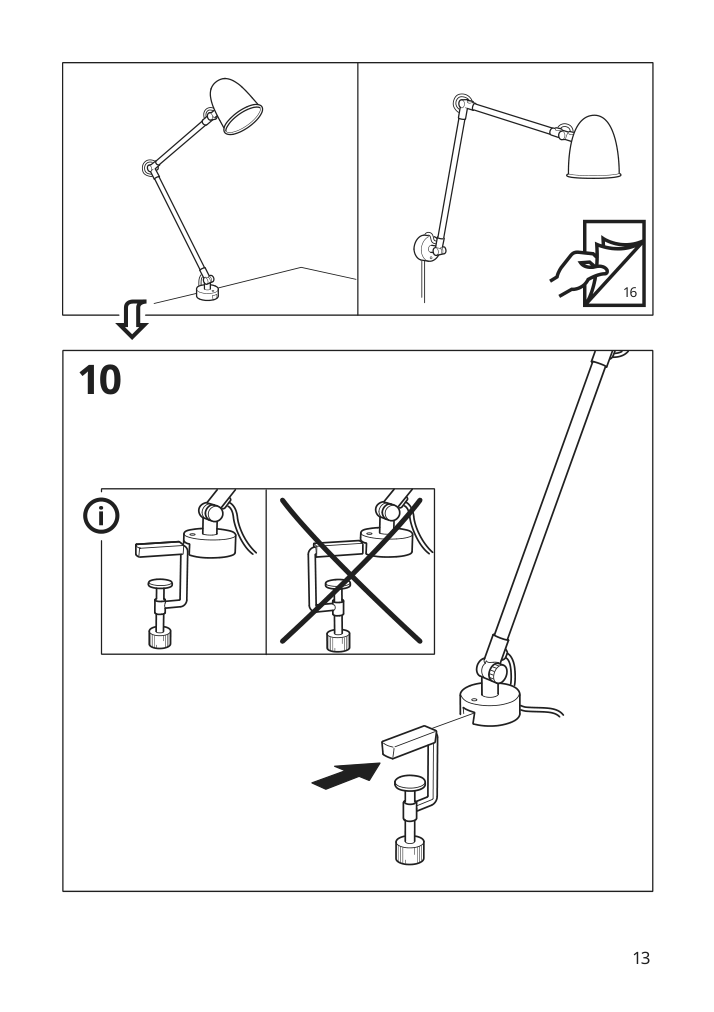 Assembly instructions for IKEA Skurup work wall lamp black | Page 13 - IKEA SKURUP work/wall lamp 204.711.41