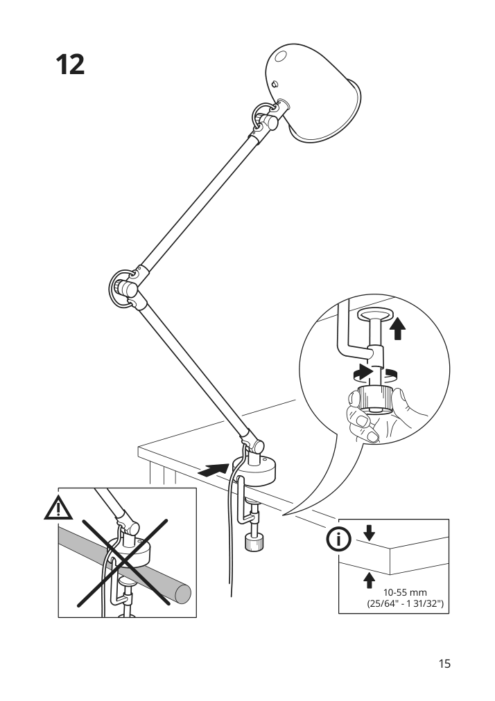 Assembly instructions for IKEA Skurup work wall lamp black | Page 15 - IKEA SKURUP work/wall lamp 204.711.41