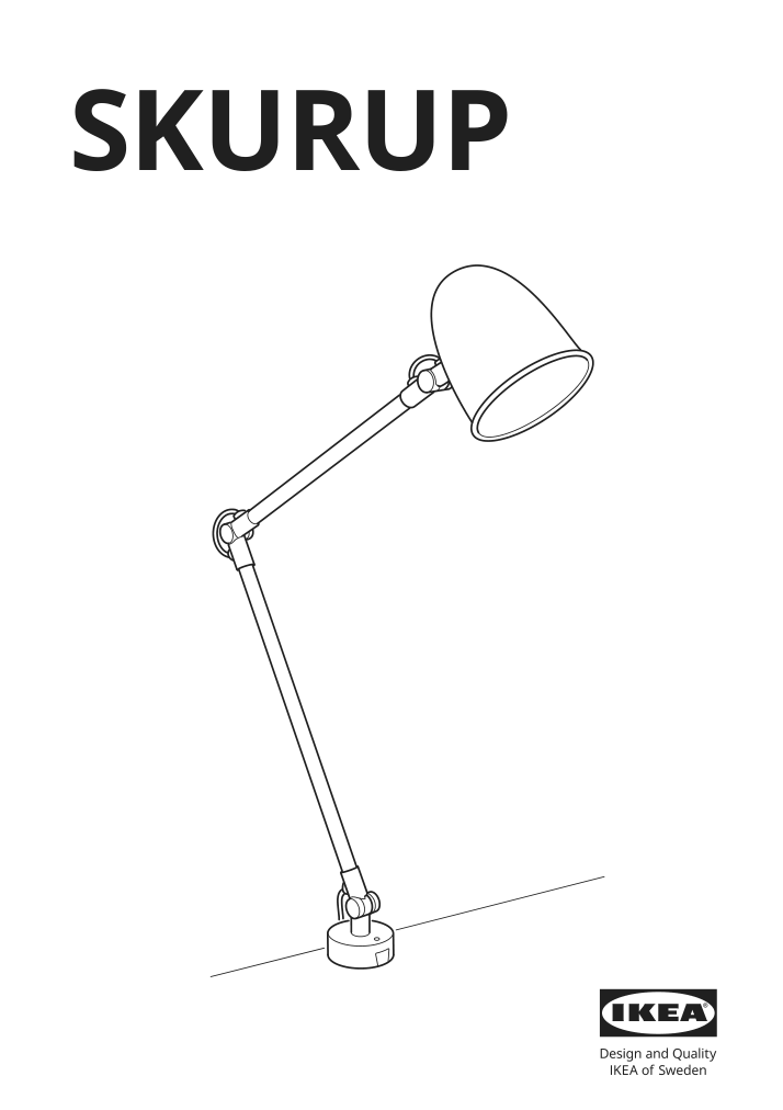 Assembly instructions for IKEA Skurup work wall lamp black | Page 1 - IKEA SKURUP work/wall lamp 204.711.41