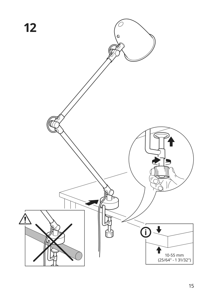 Assembly instructions for IKEA Skurup work wall lamp black | Page 15 - IKEA SKURUP work/wall lamp 204.711.41