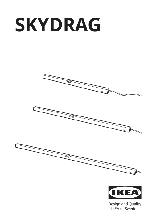 Assembly instructions for IKEA Skydrag led cntp wrd lght strp w sensor dimmable anthracite | Page 1 - IKEA SKYDRAG LED cntp/wrd lght strp w sensor 904.396.28