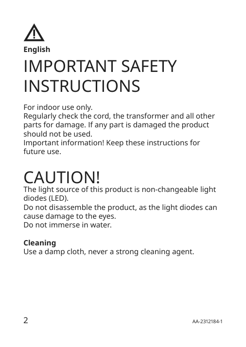 Assembly instructions for IKEA Skydrag led cntp wrd lght strp w sensor dimmable anthracite | Page 2 - IKEA SKYDRAG LED cntp/wrd lght strp w sensor 904.396.28