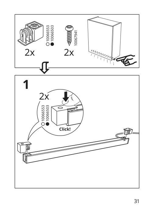 Assembly instructions for IKEA Skydrag led cntp wrd lght strp w sensor dimmable anthracite | Page 31 - IKEA SKYDRAG LED cntp/wrd lght strp w sensor 904.396.28