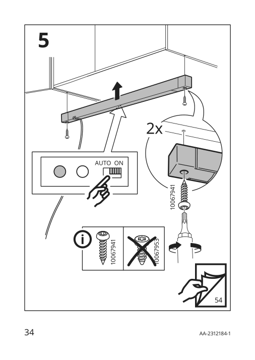 Assembly instructions for IKEA Skydrag led cntp wrd lght strp w sensor dimmable anthracite | Page 34 - IKEA SKYDRAG LED cntp/wrd lght strp w sensor 904.396.28