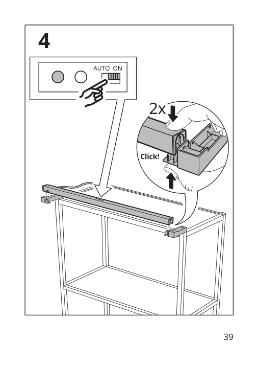 Assembly instructions for IKEA Skydrag led cntp wrd lght strp w sensor dimmable anthracite | Page 39 - IKEA SKYDRAG LED cntp/wrd lght strp w sensor 904.396.28