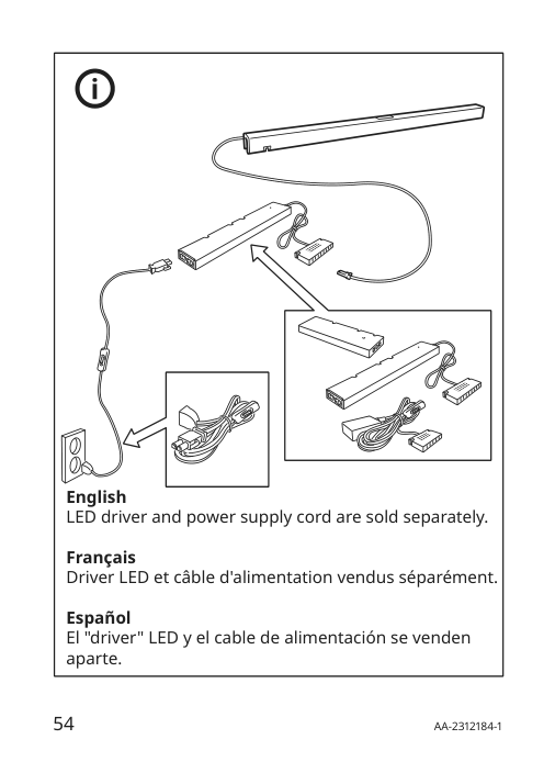 Assembly instructions for IKEA Skydrag led cntp wrd lght strp w sensor dimmable anthracite | Page 54 - IKEA SKYDRAG LED cntp/wrd lght strp w sensor 904.396.28