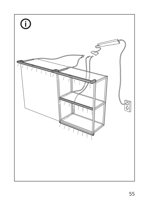 Assembly instructions for IKEA Skydrag led cntp wrd lght strp w sensor dimmable anthracite | Page 55 - IKEA SKYDRAG LED cntp/wrd lght strp w sensor 904.396.28