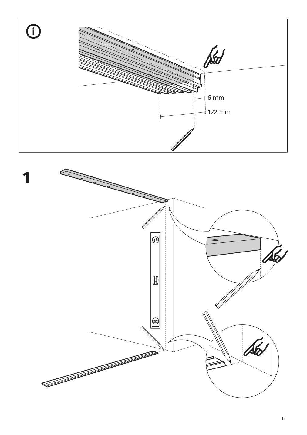 Assembly instructions for IKEA Skytta hardware pack f triple track rail | Page 11 - IKEA SKYTTA / BOAXEL walk-in wardrobe with sliding doors 995.161.08