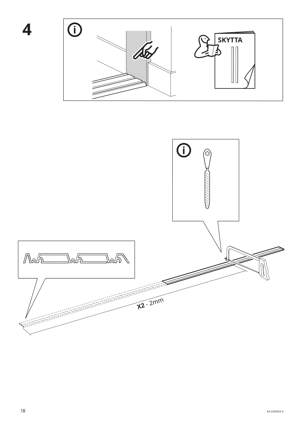 Assembly instructions for IKEA Skytta hardware pack f triple track rail | Page 18 - IKEA SKYTTA / BOAXEL walk-in wardrobe with sliding doors 995.161.08