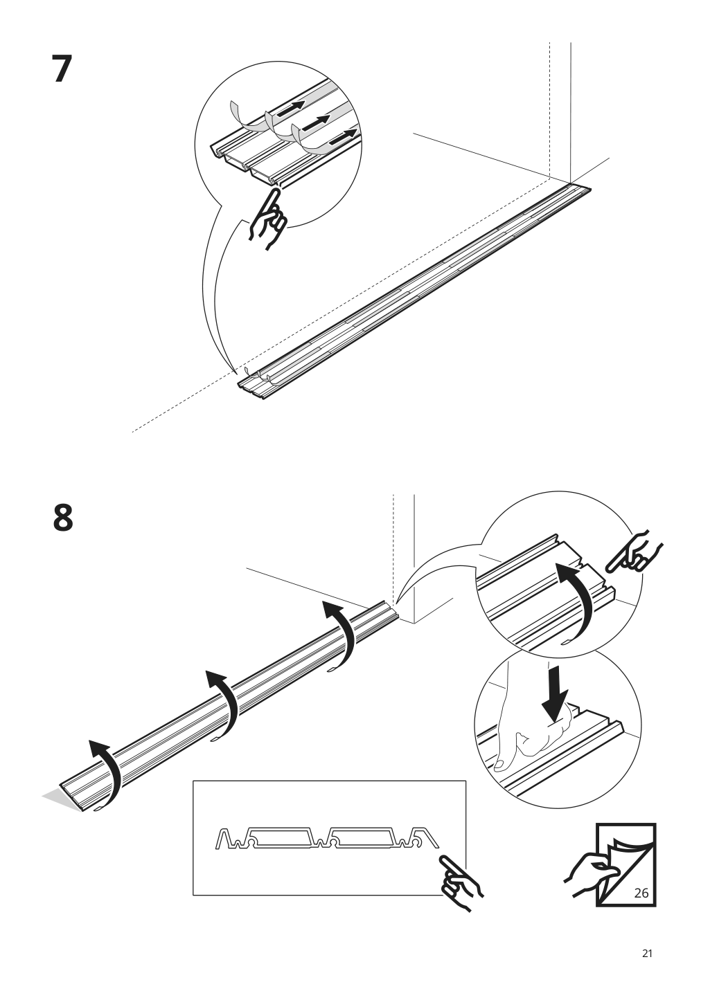 Assembly instructions for IKEA Skytta hardware pack f triple track rail | Page 21 - IKEA SKYTTA / BOAXEL walk-in wardrobe with sliding doors 995.161.08