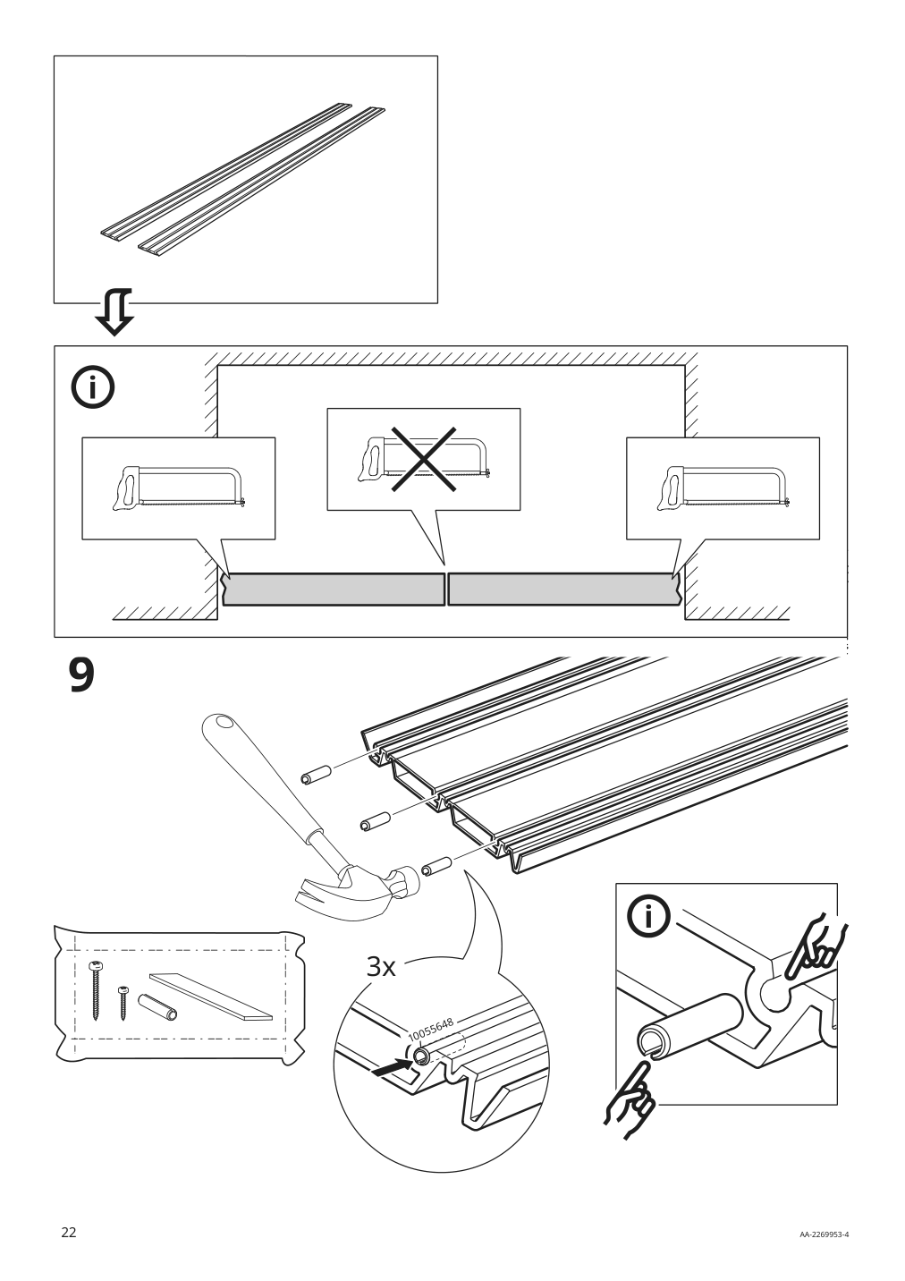 Assembly instructions for IKEA Skytta hardware pack f triple track rail | Page 22 - IKEA SKYTTA / BOAXEL walk-in wardrobe with sliding doors 995.161.08