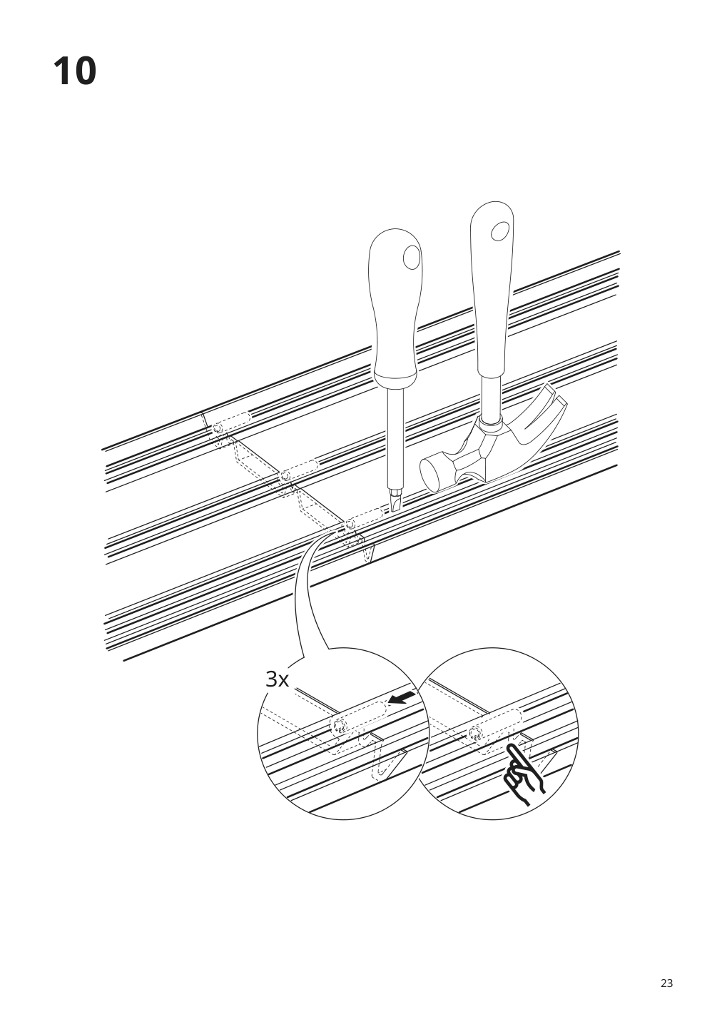 Assembly instructions for IKEA Skytta hardware pack f triple track rail | Page 23 - IKEA SKYTTA / BOAXEL walk-in wardrobe with sliding doors 995.161.08