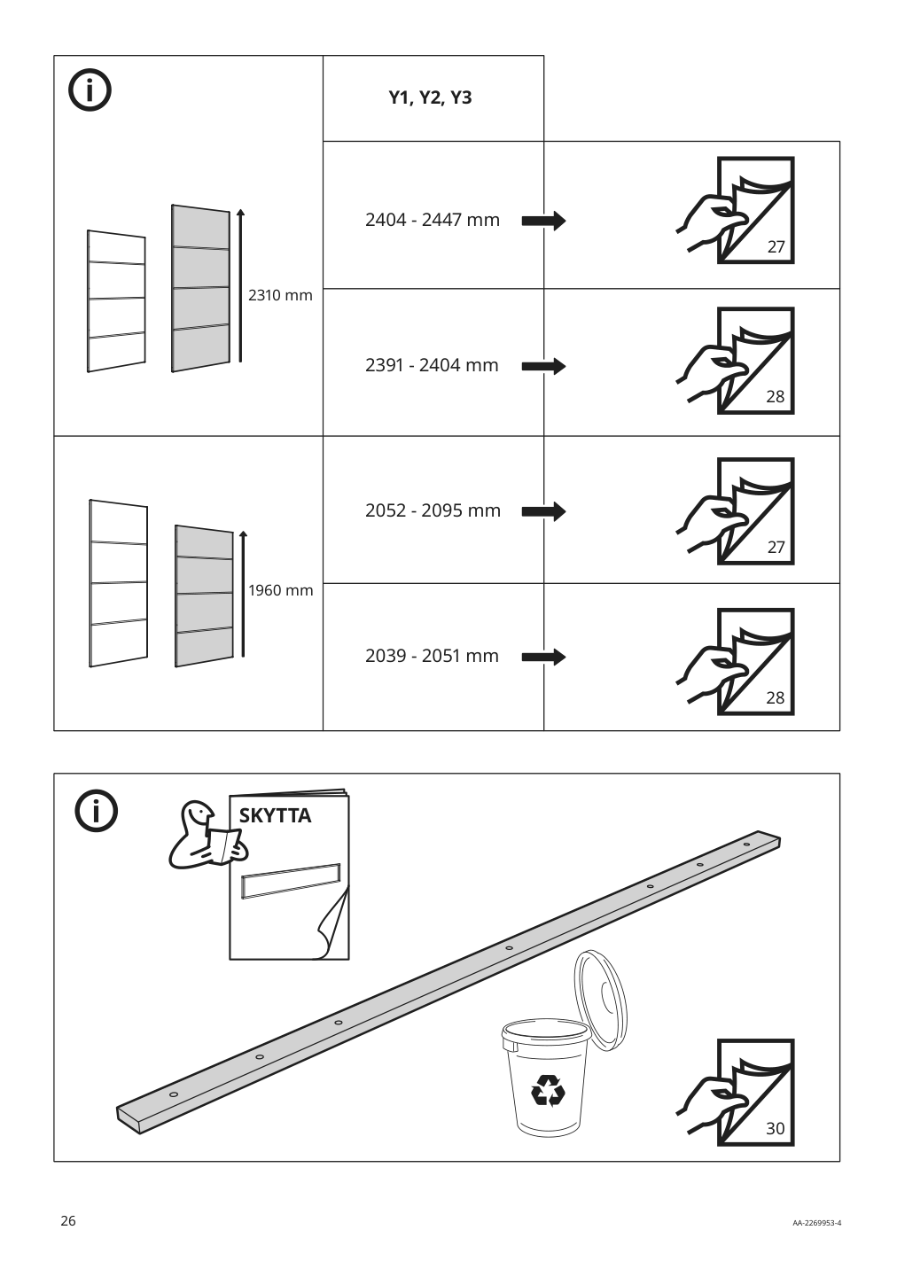 Assembly instructions for IKEA Skytta hardware pack f triple track rail | Page 26 - IKEA SKYTTA / BOAXEL walk-in wardrobe with sliding doors 995.161.08