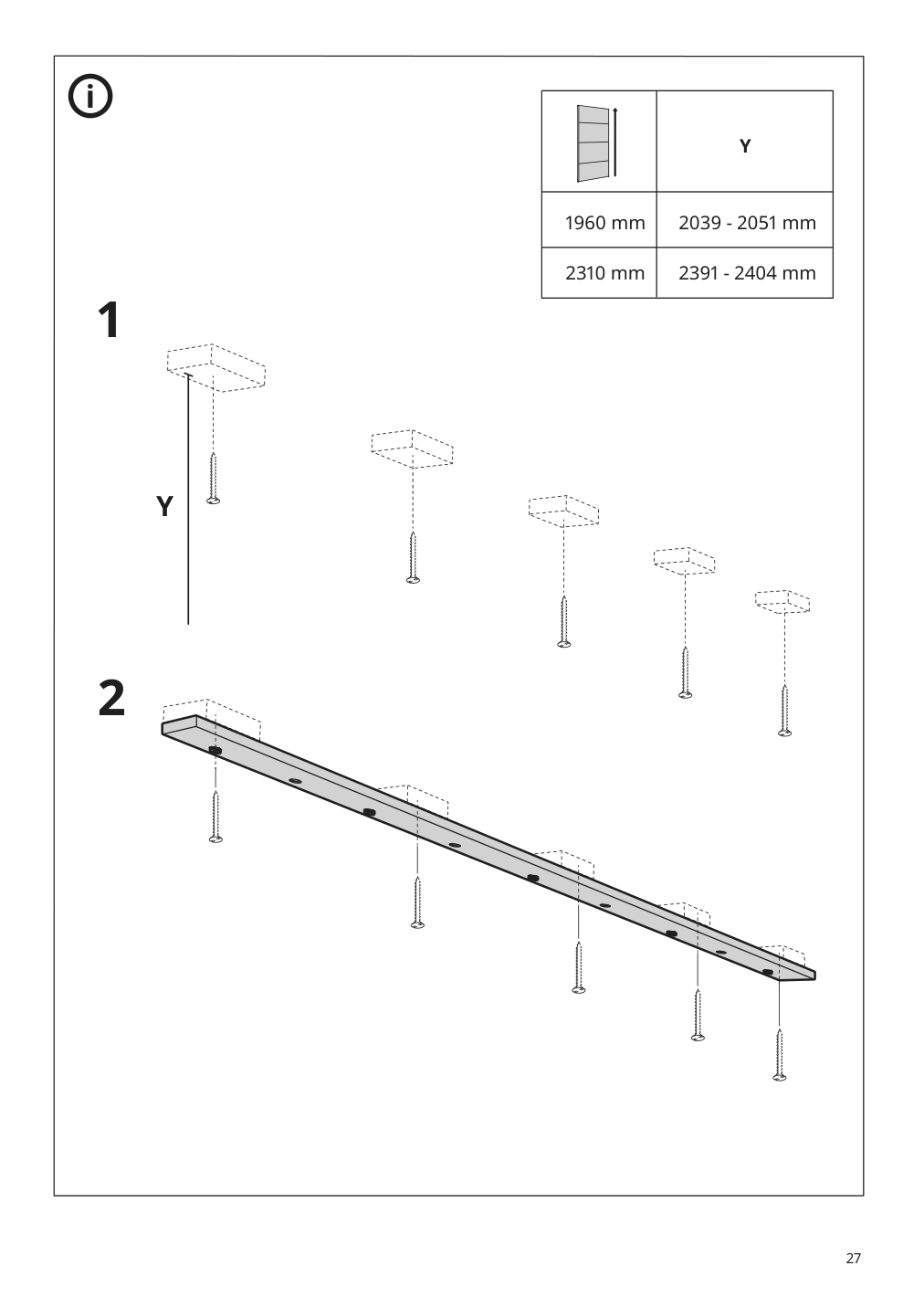 Assembly instructions for IKEA Skytta hardware pack f triple track rail | Page 27 - IKEA SKYTTA / BOAXEL walk-in wardrobe with sliding doors 995.161.08