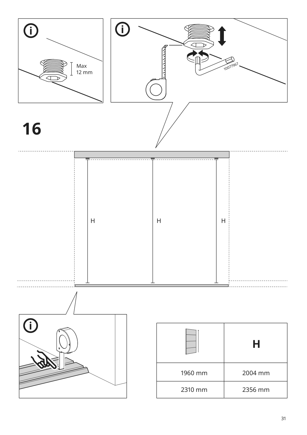 Assembly instructions for IKEA Skytta hardware pack f triple track rail | Page 31 - IKEA SKYTTA / BOAXEL walk-in wardrobe with sliding doors 995.161.08