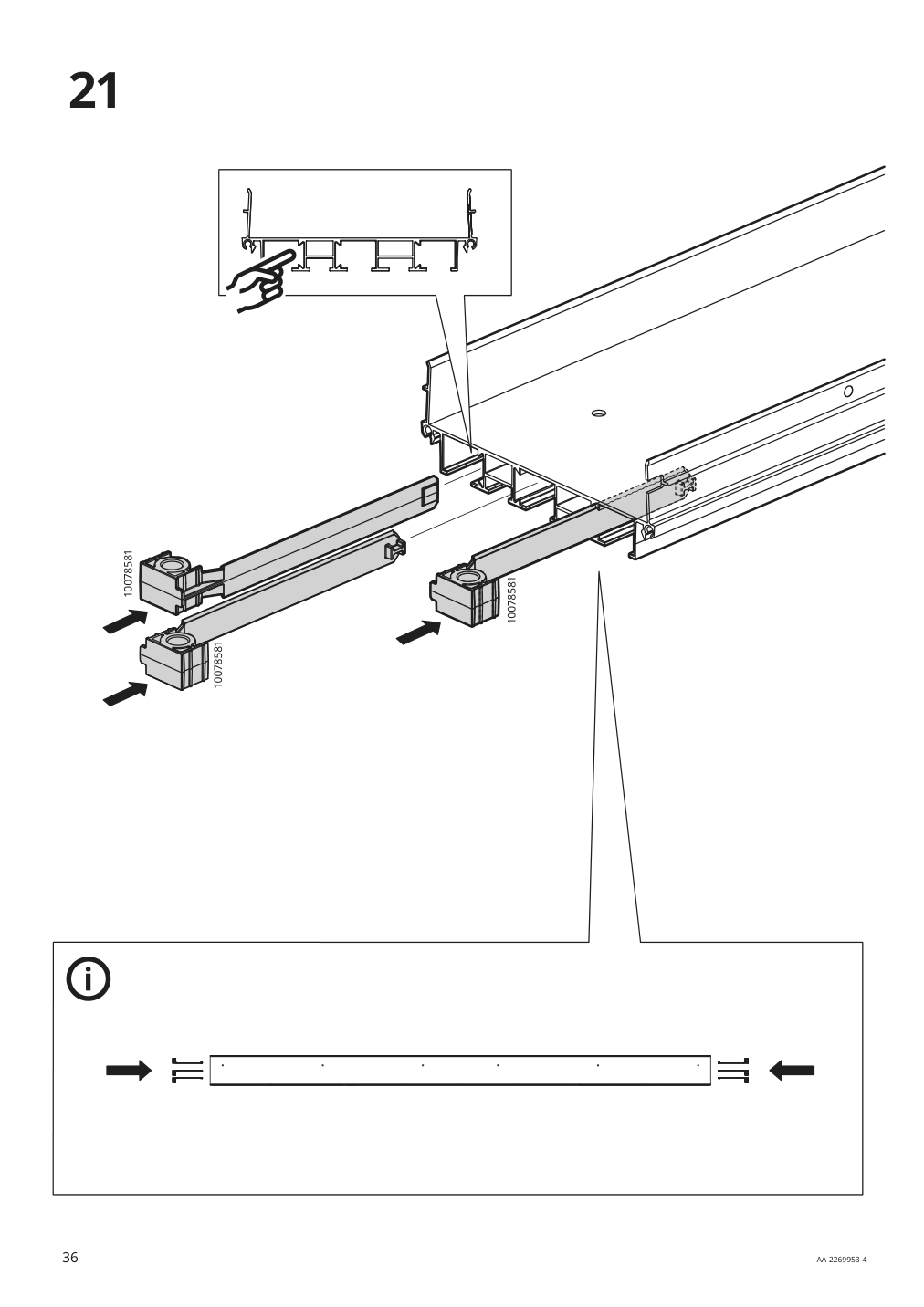 Assembly instructions for IKEA Skytta hardware pack f triple track rail | Page 36 - IKEA SKYTTA / BOAXEL walk-in wardrobe with sliding doors 995.161.08