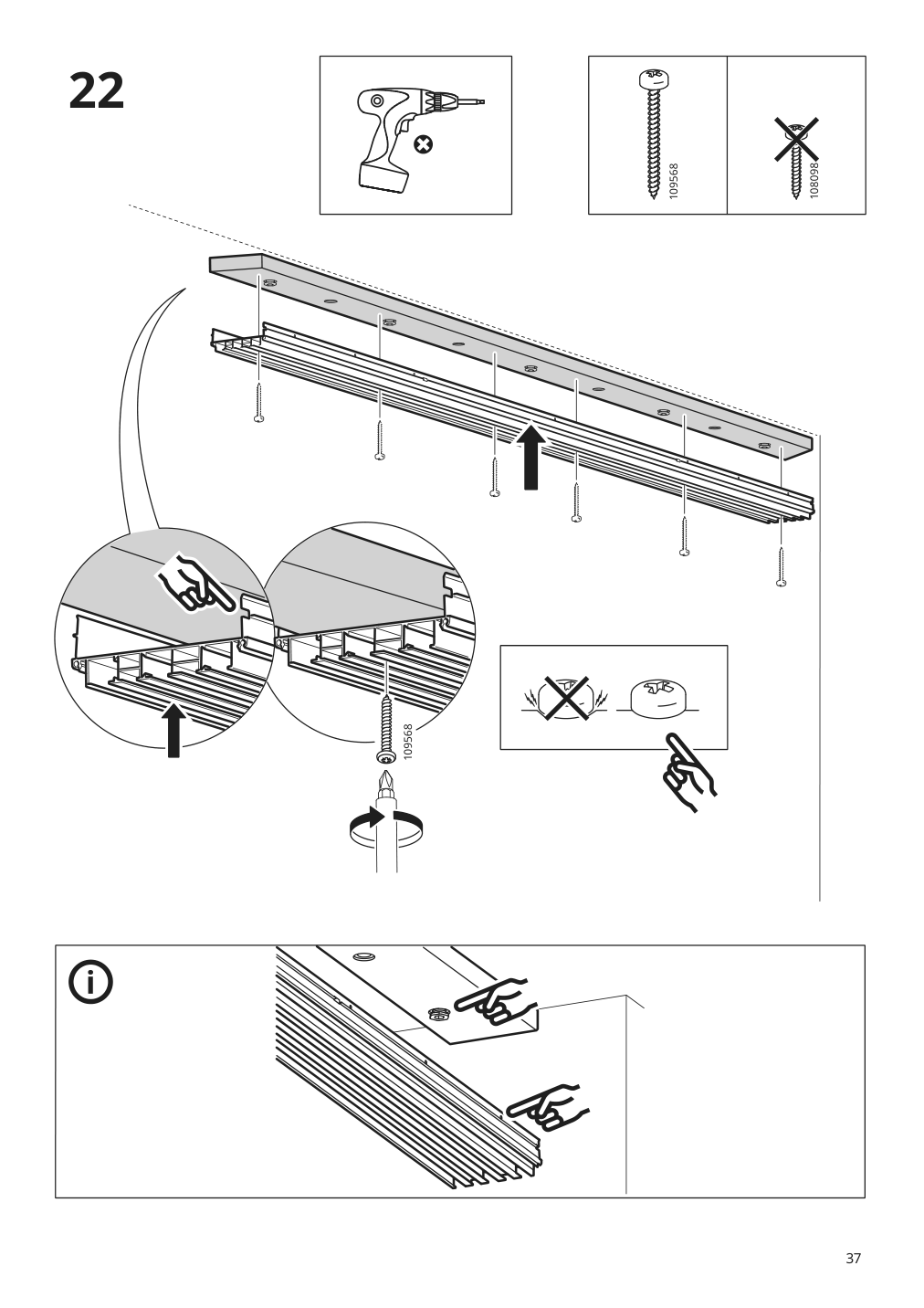 Assembly instructions for IKEA Skytta hardware pack f triple track rail | Page 37 - IKEA SKYTTA / BOAXEL walk-in wardrobe with sliding doors 995.161.08