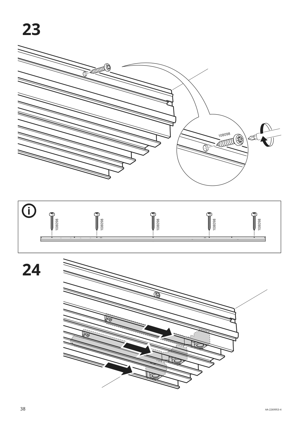 Assembly instructions for IKEA Skytta hardware pack f triple track rail | Page 38 - IKEA SKYTTA / BOAXEL walk-in wardrobe with sliding doors 995.161.08