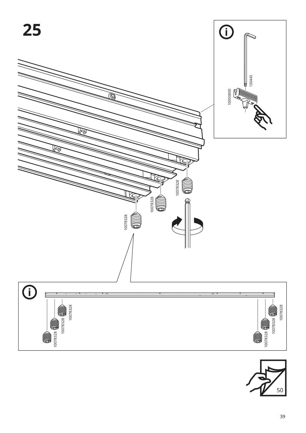 Assembly instructions for IKEA Skytta hardware pack f triple track rail | Page 39 - IKEA SKYTTA / BOAXEL walk-in wardrobe with sliding doors 995.161.08