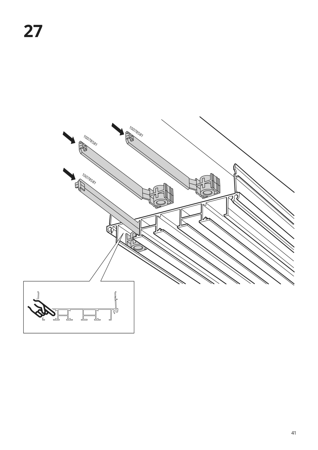 Assembly instructions for IKEA Skytta hardware pack f triple track rail | Page 41 - IKEA SKYTTA / BOAXEL walk-in wardrobe with sliding doors 995.161.08