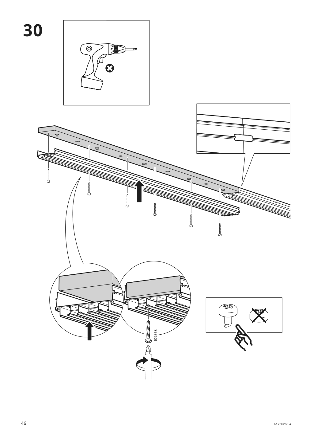 Assembly instructions for IKEA Skytta hardware pack f triple track rail | Page 46 - IKEA SKYTTA / BOAXEL walk-in wardrobe with sliding doors 995.161.08