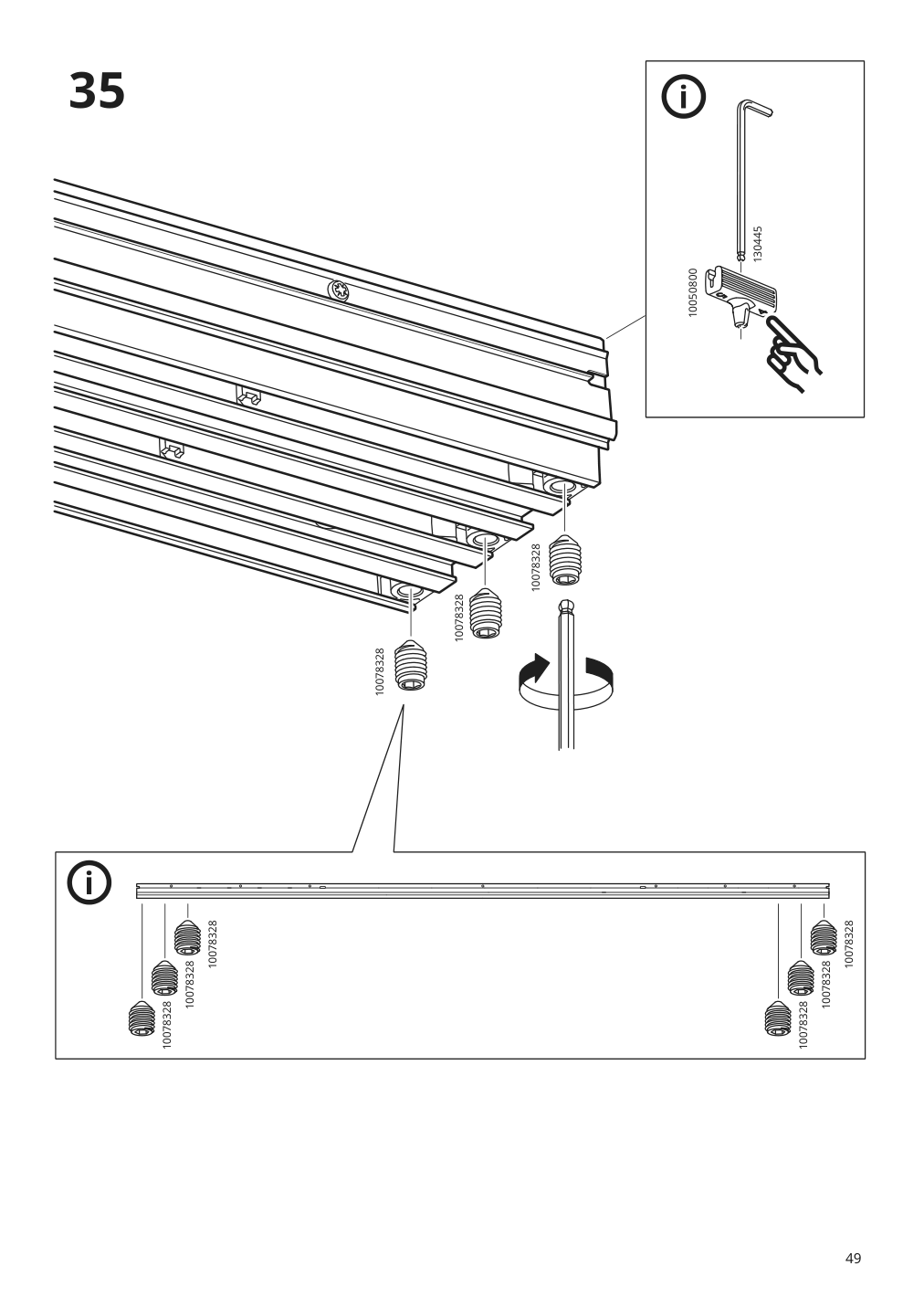 Assembly instructions for IKEA Skytta hardware pack f triple track rail | Page 49 - IKEA SKYTTA / BOAXEL walk-in wardrobe with sliding doors 995.161.08