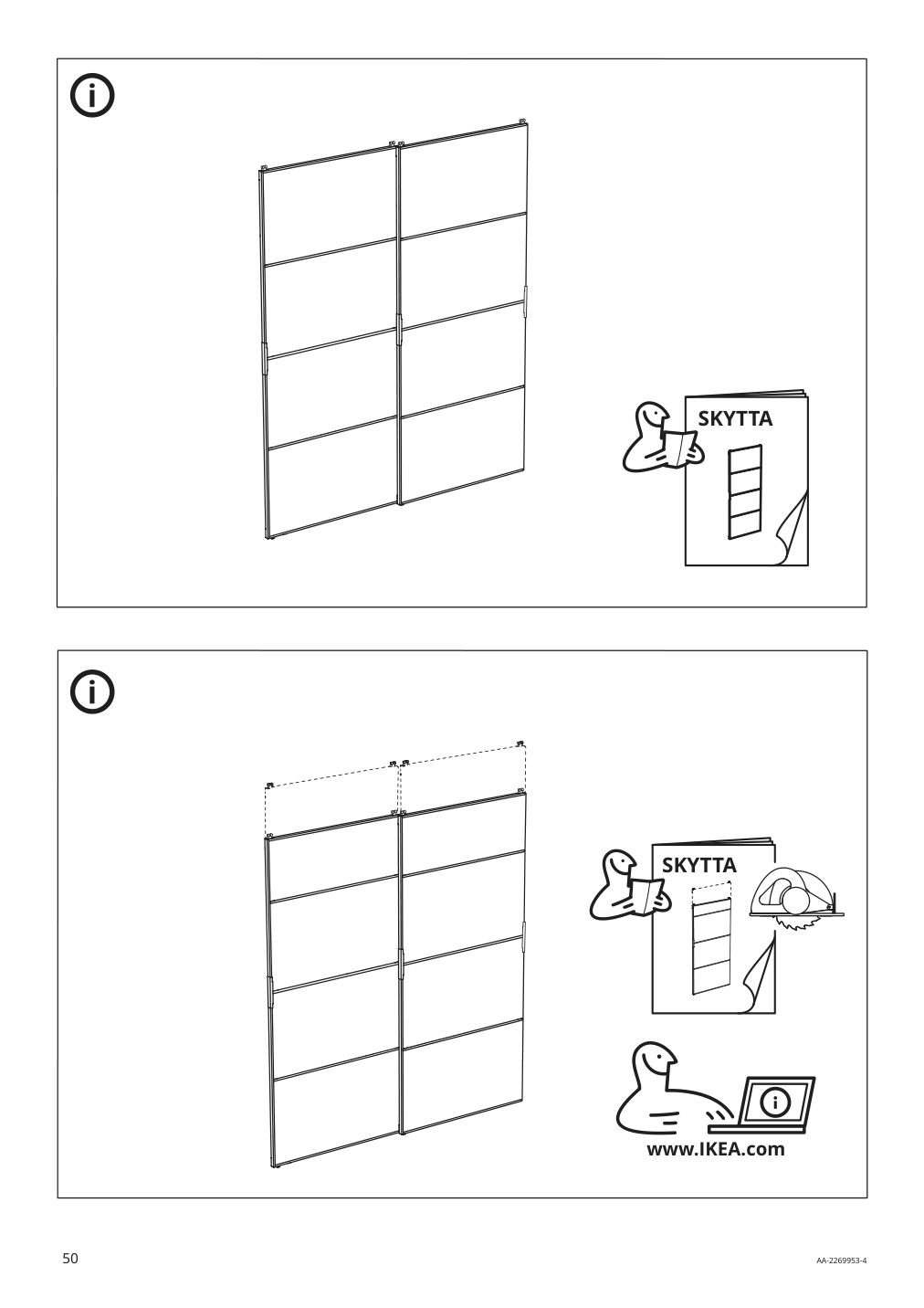 Assembly instructions for IKEA Skytta hardware pack f triple track rail | Page 50 - IKEA SKYTTA / BOAXEL walk-in wardrobe with sliding doors 995.161.08