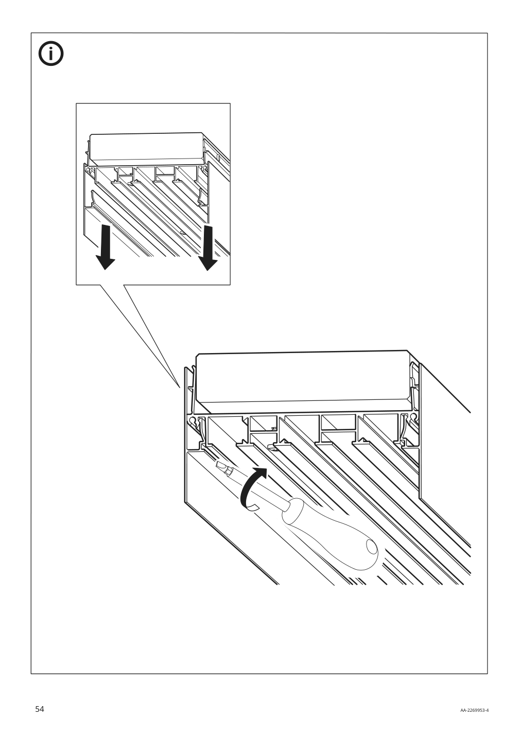 Assembly instructions for IKEA Skytta hardware pack f triple track rail | Page 54 - IKEA SKYTTA / BOAXEL walk-in wardrobe with sliding doors 995.161.08